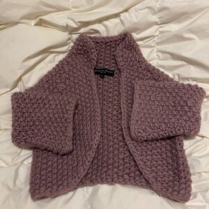 Twinkle by Wenlan Mauve Chunky Knit cropped Sweater size XS